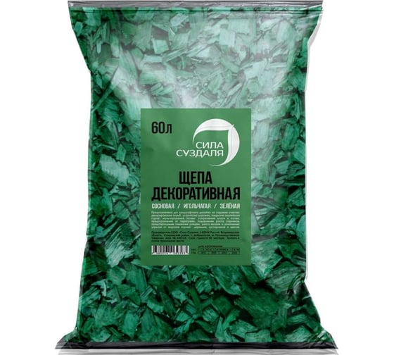 Изображение товара Декоративная щепа Сила Суздаля зеленая, 60 л 4680004062363