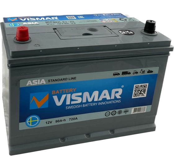 Изображение товара Аккумулятор VISMAR ST ASIA 6СТ-90 L (L)-(1) 720А 306/175/225 4627129568738