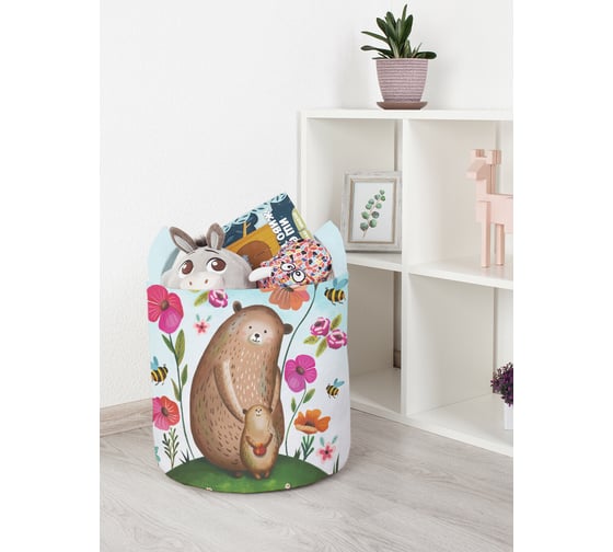 Изображение товара Корзина для игрушек JoyArty "Мама медведица и медвежонок" 35x35 см toba_378650_S