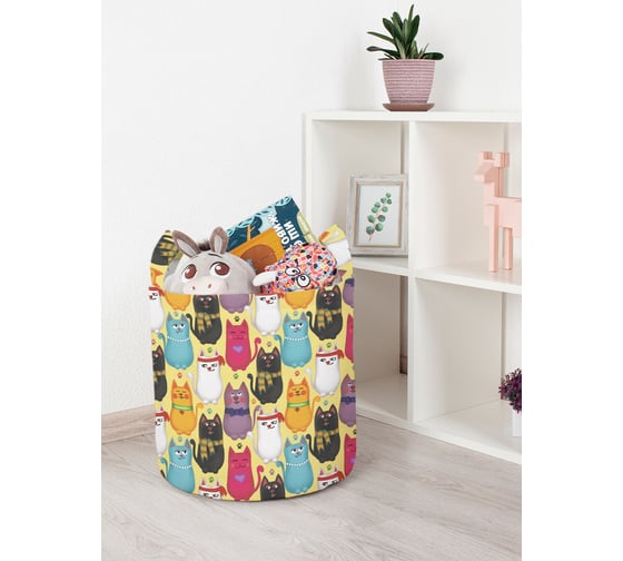 Изображение товара Корзина для игрушек JoyArty "Стильные котики" 35x35 см  toba_378649_S