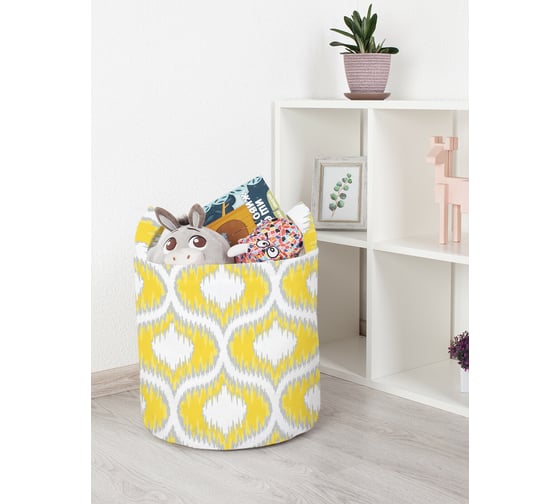 Изображение товара Корзина для игрушек JoyArty "Узоры на оранжевом фоне" 35x35 см  toba_378453_S