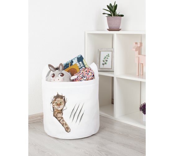 Изображение товара Корзина для игрушек JoyArty "Озорной кот" 35x35 см  toba_385295_S