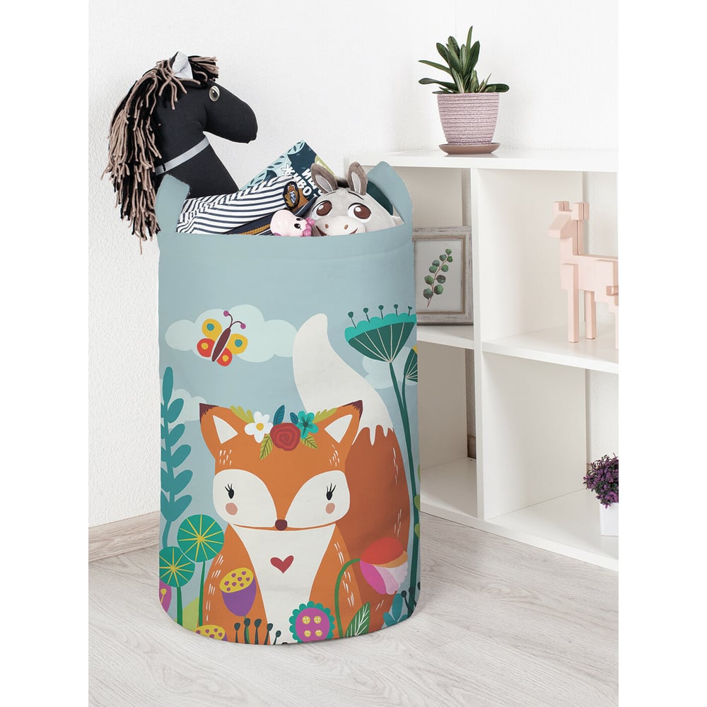 Изображение товара Корзина для игрушек JoyArty "Лисенок спрятался в цветах" 40x60 см  toba_385265_L