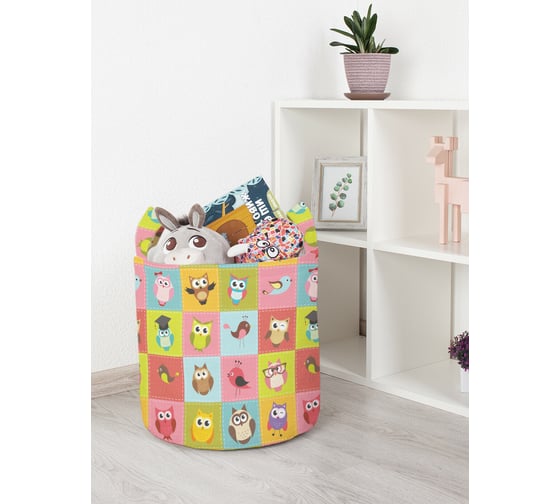 Изображение товара Корзина для игрушек JoyArty "Совята" 35x35 см  toba_386887_S