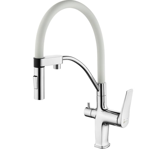Изображение товара Смеситель для кухни Lemark Comfort с подключением к фильтру с питьевой водой LM3074C-White