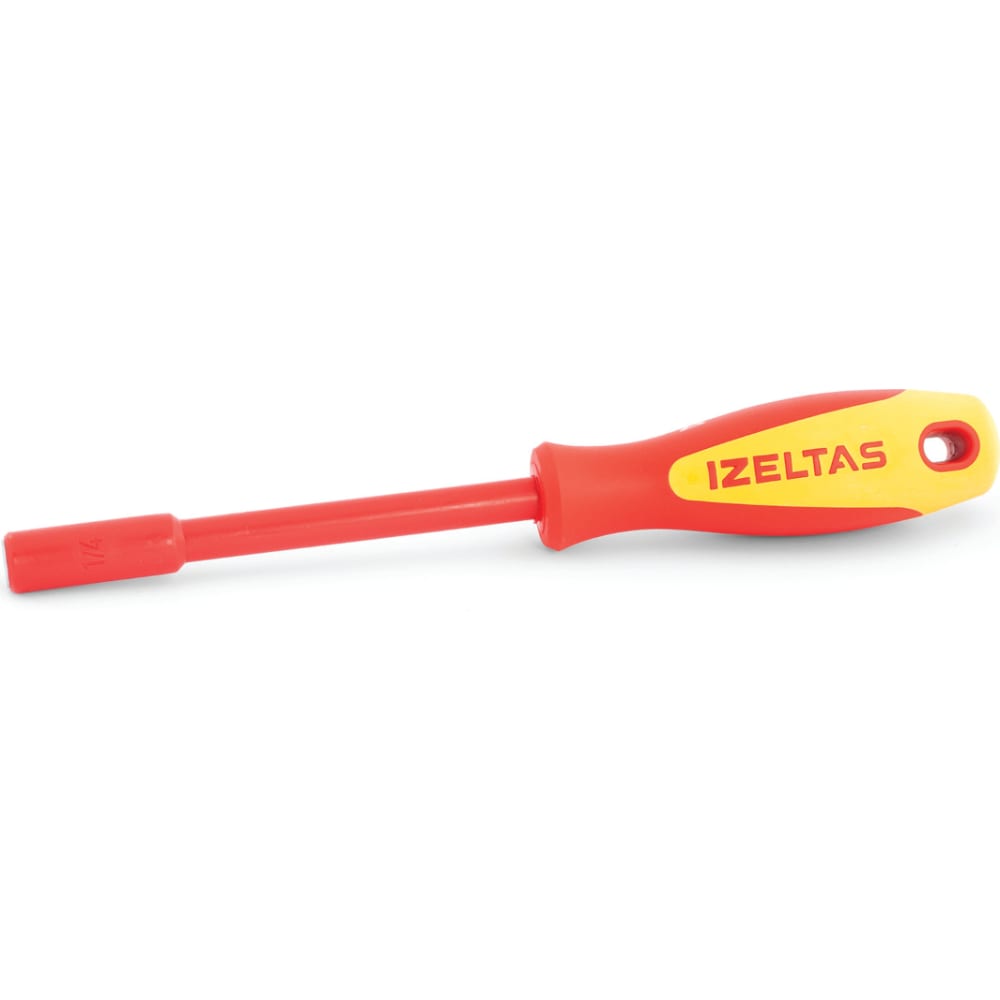 Диэлектрическая отвертка IZELTAS, цвет желтый/красный, размер 1/4 дюйма 4783196120 - фото 1