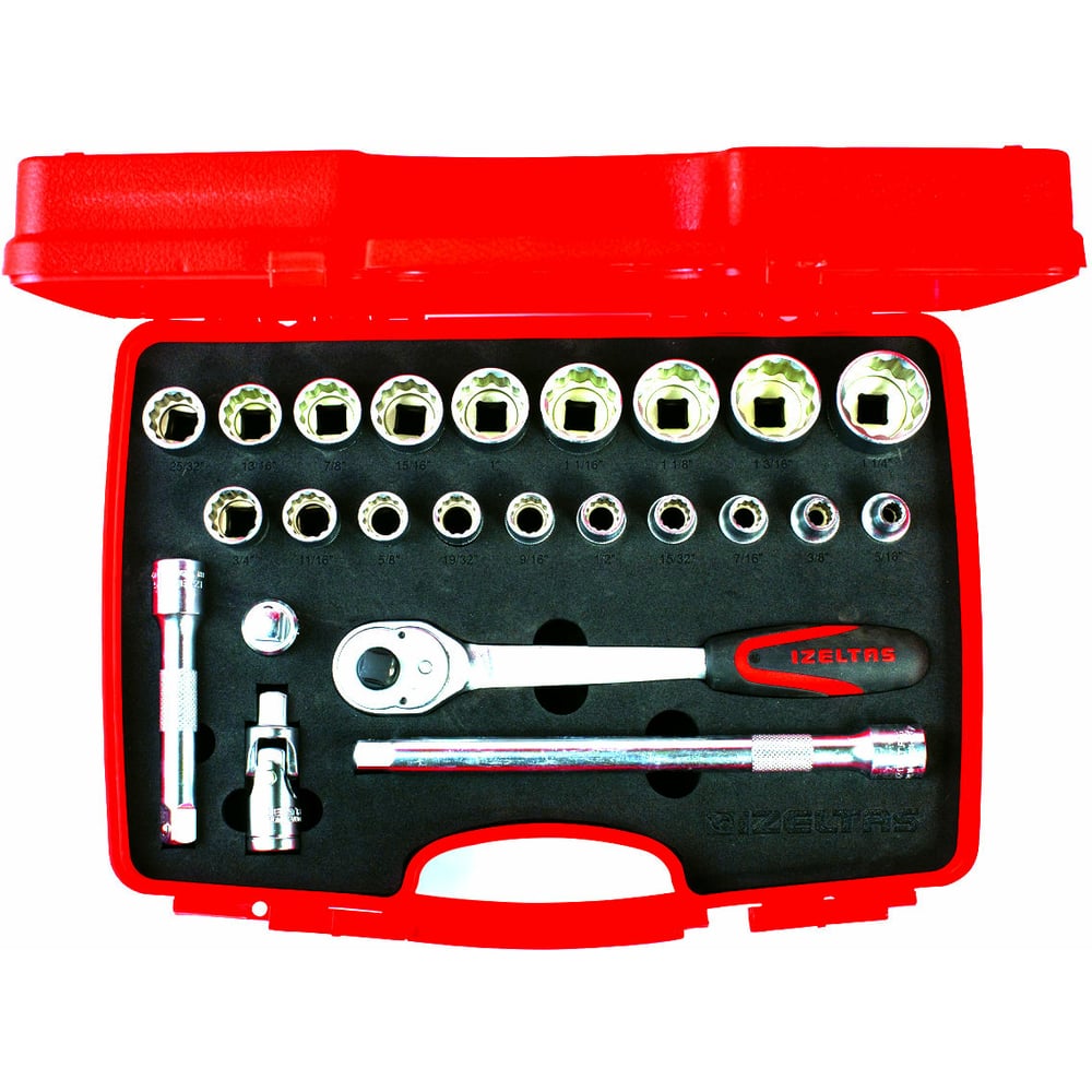 Изображение товара Набор торцевых головок IZELTAS 1/2 24 предмета профессиональный