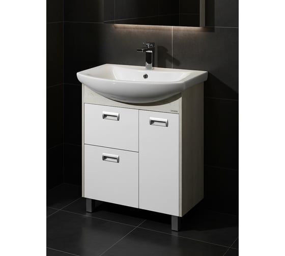 Изображение товара Тумба AQUATON БЕККА 70 белый/Дуб Сомерсет, под раковину Балтика 70 1A208701BAC20 00045166