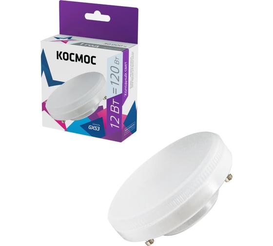 Изображение товара Светодиодная лампа КОСМОС LED 12Вт 220В GX53 6500K, Lksm_LED12wGX5365C