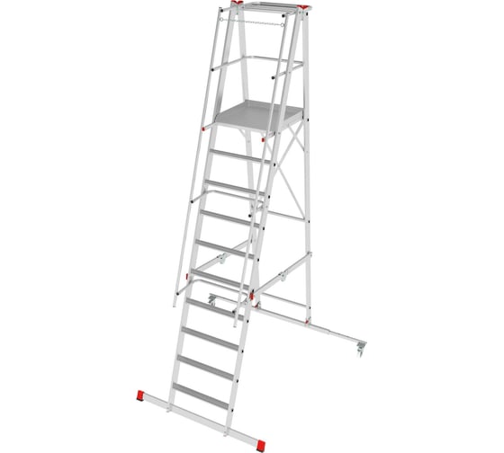 Изображение товара Передвижная, складная лестница-стремянка с платформой Новая Высота NV 5540, 1x10 ступеней 5540110