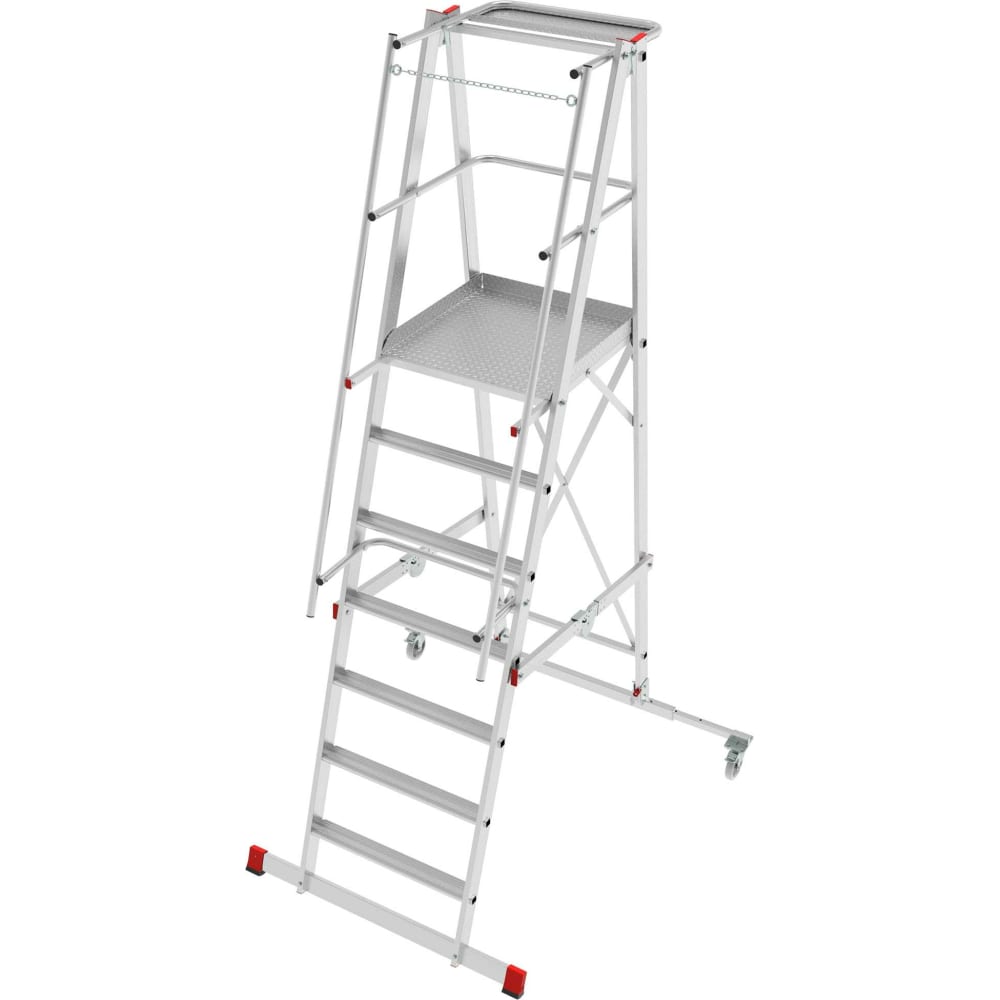 Передвижная складная лестница-стремянка Новая Высота лестница новая высота алюминиевая двухсекционная 2х6 ступеней