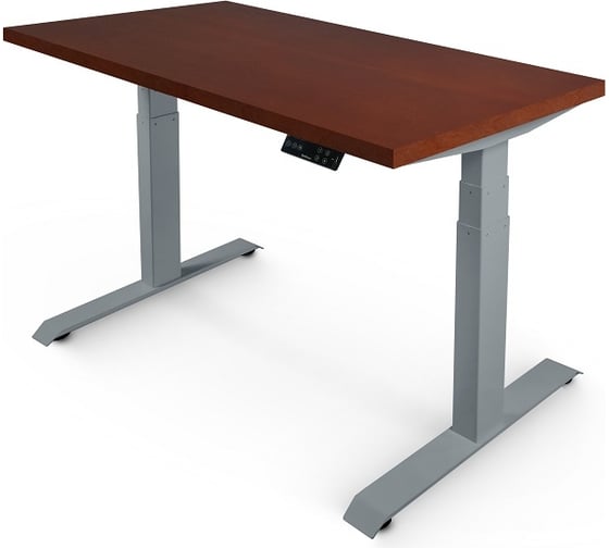 Изображение товара Стол двухмоторный с регулируемой высотой StolStoya ТИТАН подстолье серое и столешница МДФ шпон SE221ISKD12065