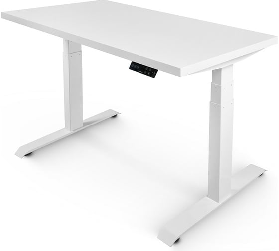 Изображение товара Стол с регулируемой высотой StolStoya ТИТАН подстолье белое и столешница МДФ белая 120х65 SE221I120W