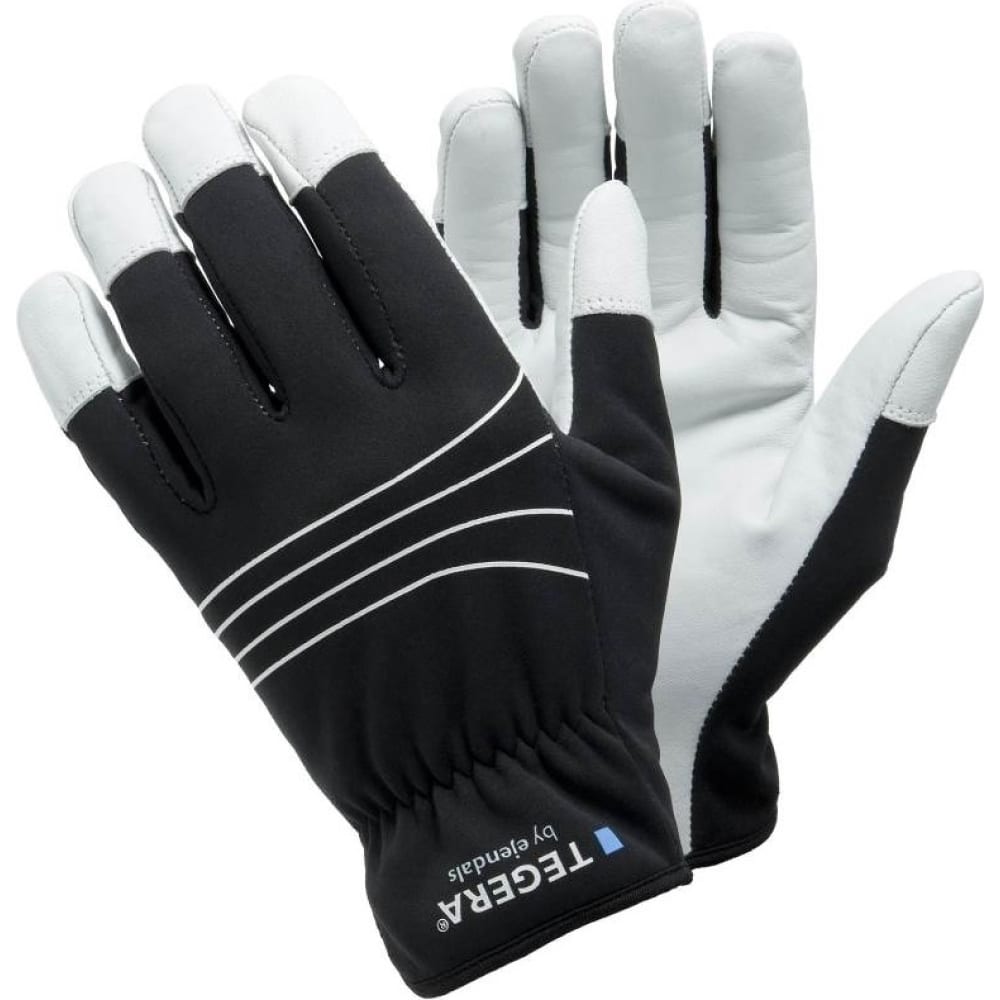 Купить Защитные кожаные перчатки TEGERA, 294-10, белый/черный, кожа, полиэстер