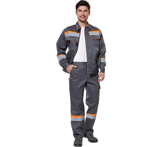 Изображение товара Костюм Эксперт Спецодежда Комфорт 1, серый/оранжевый, р. 60-62, рост 182-188 6446000027212