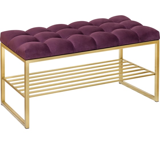 Изображение товара Банкетка GreenWeen RUBY MINI, золотая, Marsala, каретная стяжка GW-RUBYMINI-MARS-850G-K