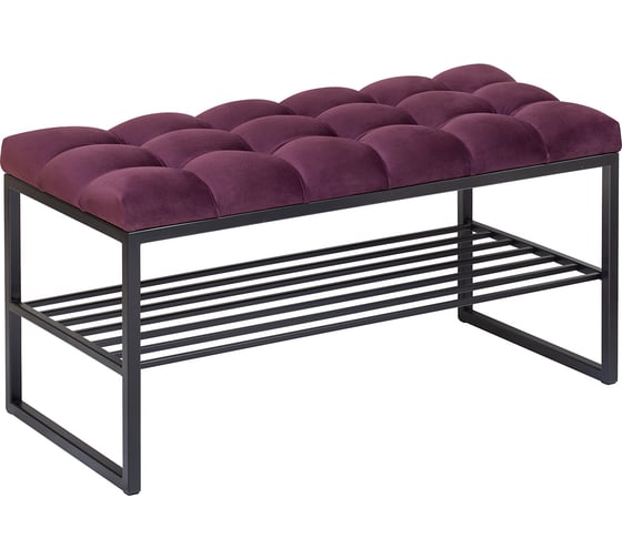 Изображение товара Банкетка GreenWeen RUBY MINI, черная, Marsala, каретная стяжка GW-RUBYMINI-MARS-850B-K