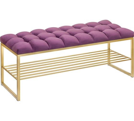 Изображение товара Банкетка GreenWeen RUBY золотая, Marsala, каретная стяжка GW-RUBY-MARS-110G-K