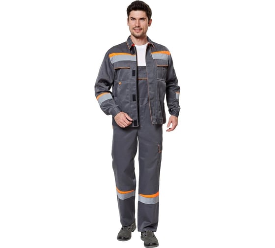 Изображение товара Костюм Эксперт Спецодежда Комфорт 2, серый/оранжевый, р. 52-54, рост 170-176 6446000026727