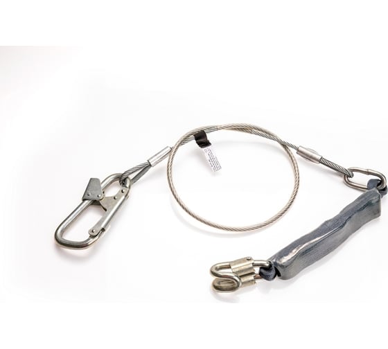 Изображение товара Строп из стального троса в защитной оболочке с амортизатором и карабином МОЛОТ К1 и Кбс Строп Ба К1 и Кбс