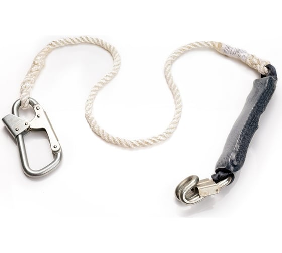 Изображение товара Строп из полиамидного каната с амортизатором и карабином быстрого соединения МОЛОТ Строп Ва Кбс