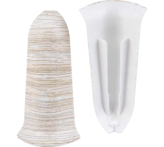 Изображение товара Наружный угол для плинтуса IDEAL Классик 70 мм, 252 ясень белый К-П70-Нк-Ф2 252 ЯСН БЕЛ