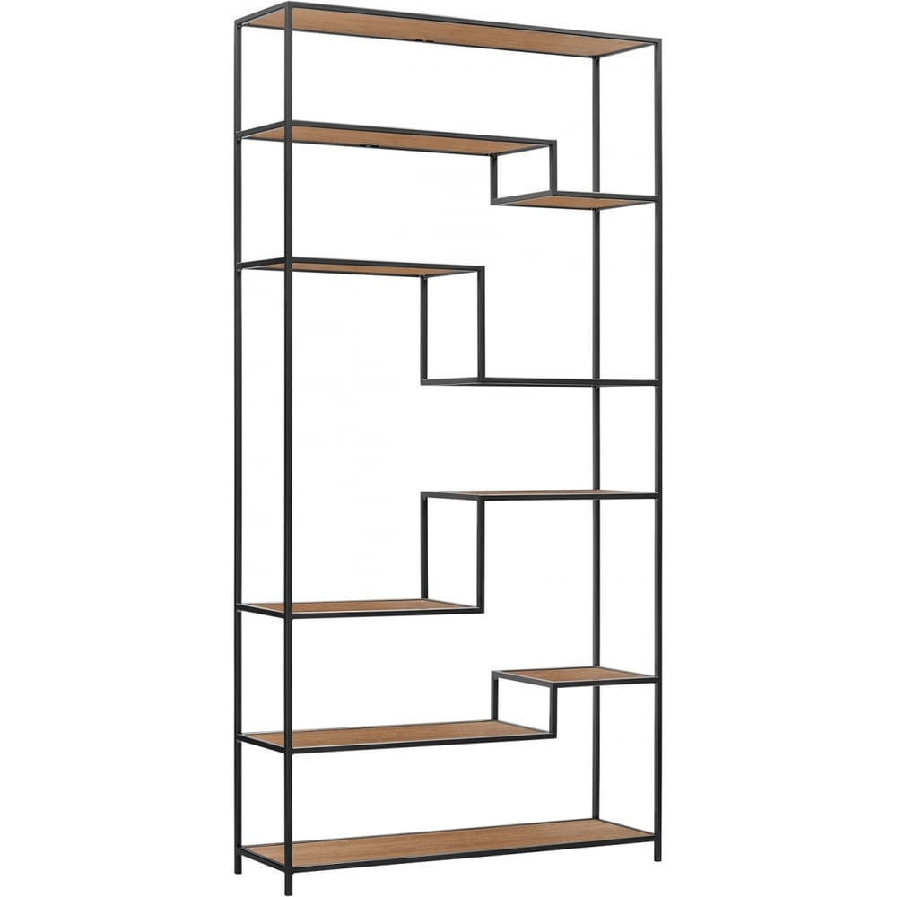 Изображение товара Стеллаж GreenWeen JAQLENE, черный, ЛДСП Робиния GW-JAQLENE-B-L-R