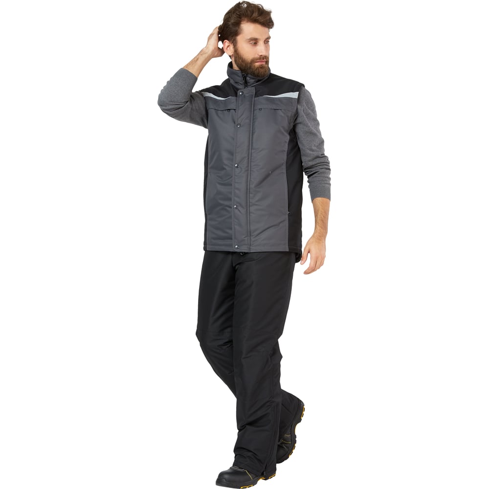 Изображение товара Жилет Спецодежда Дэлф серый черный утепленный для работы