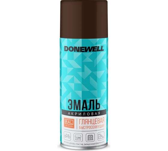 Изображение товара Эмаль универсальная акриловая DONEWELL RAL 8017 коричневая глянцевая DW-A8017