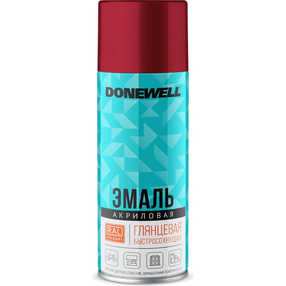 Изображение товара Эмаль универсальная акриловая DONEWELL RAL 3011 вишнёвая глянцевая DW-A3011