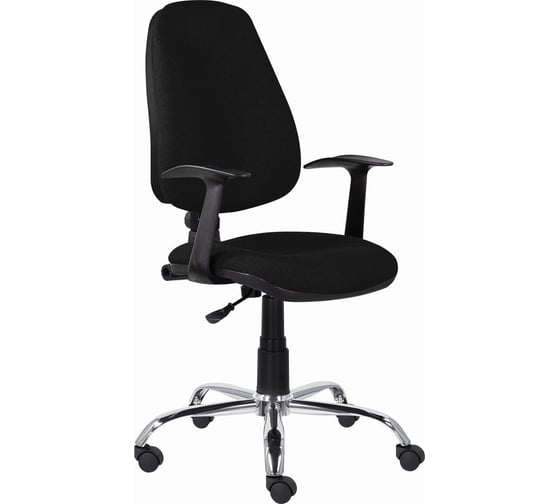 Изображение товара Кресло BRABIX "Comfort MG-322", хром, регулируемая эргономичная спинка, ткань, черное, 532558