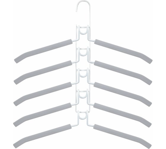 Изображение товара Вешалка-плечики BRABIX трансформер, 5 плечиков, металл с покрытием, серые, , 607475