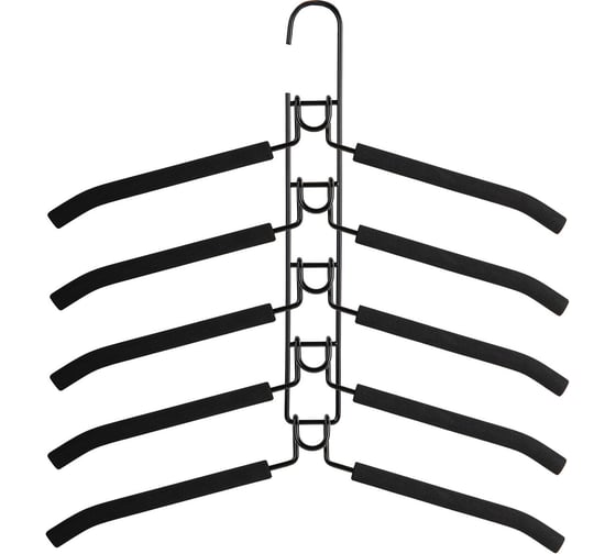Изображение товара Вешалка-плечики BRABIX трансформер, 5 плечиков, металл с покрытием, черные, , 607474