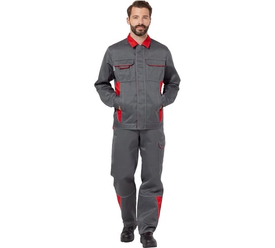 Изображение товара Костюм Эксперт Спецодежда Страйк 2, серый/красный, р. 60-62, рост 170-176 6446000049986