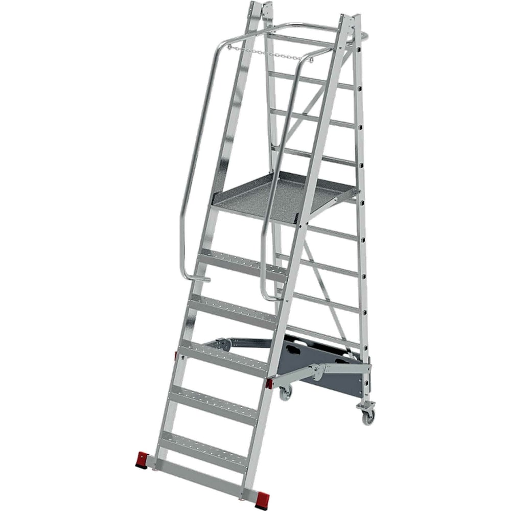 Передвижная складная лестница с площадкой Новая Высота 6 ступеней 3540106