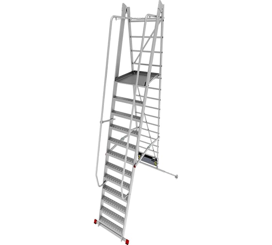 Изображение товара Передвижная складная лестница с площадкой Новая Высота 12 ступеней 3540112