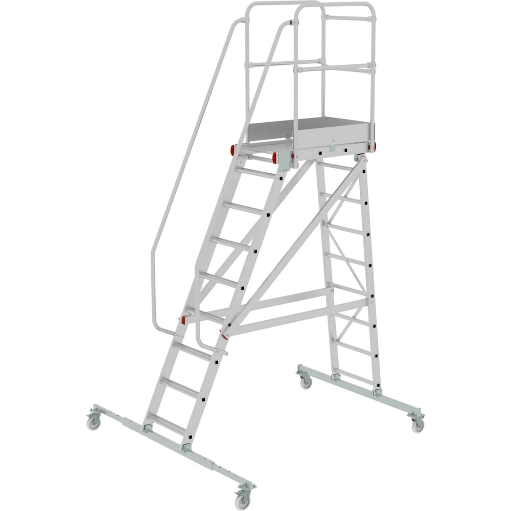 Передвижная односторонняя лестница-подмости Новая Высота передвижные монтажные подмости krause