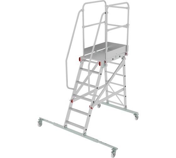 Изображение товара Передвижная односторонняя лестница-подмости с платформой Новая Высота NV 5510, 1x6 ступеней 5510106