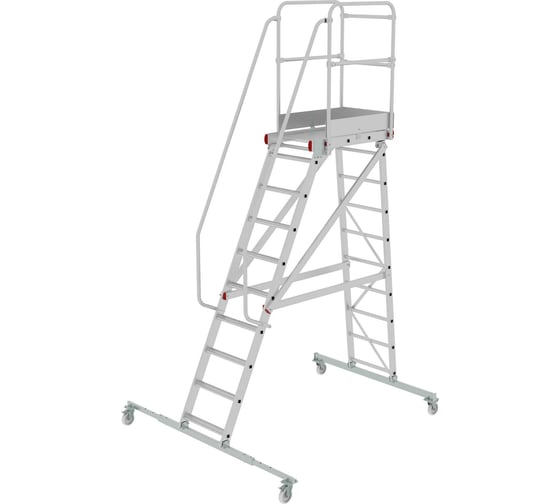 Изображение товара Передвижная односторонняя лестница-подмости с платформой Новая Высота NV 5510, 1x10 ступеней 5510110