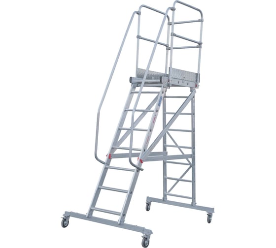 Изображение товара Передвижная односторонняя лестница-подмости с платформой Новая Высота NV 5510, 1x8 ступеней 5510108
