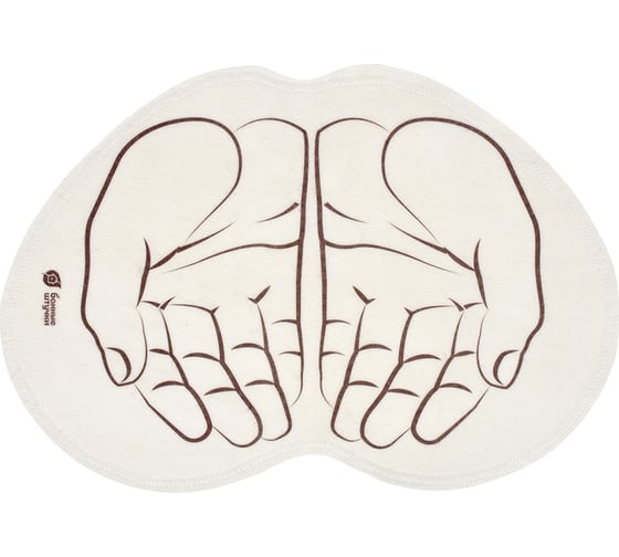 Изображение товара Войлочный коврик для бани и сауны Банные штучки Ладони 43x30 см 41998