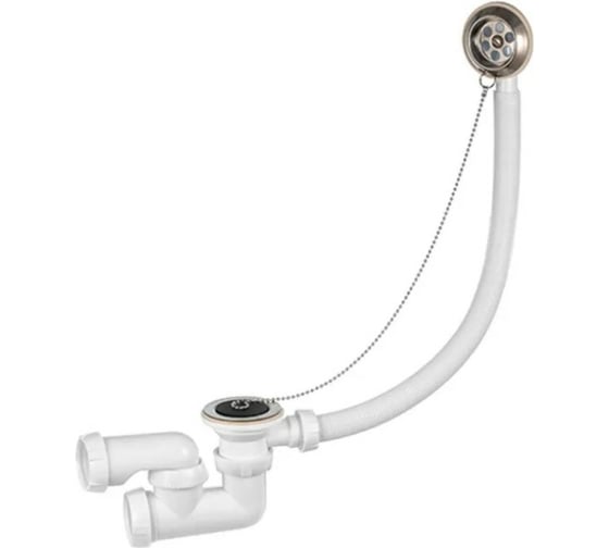 Изображение товара Слив-перелив с сифоном Wirquin Перископ 1 1/2x40 мм., регулируемый с пробкой 30718059