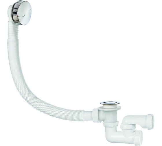 Изображение товара Слив-перелив для ванны Wirquin с сифоном "Перископ" L=600 мм., полуавтомат, вентиль, ABS, хром (SP5603) 30717567
