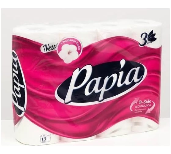 Изображение товара Туалетная бумага Focus PAPIA 3-слоя, 12 рул/уп7, белая H-5058531n