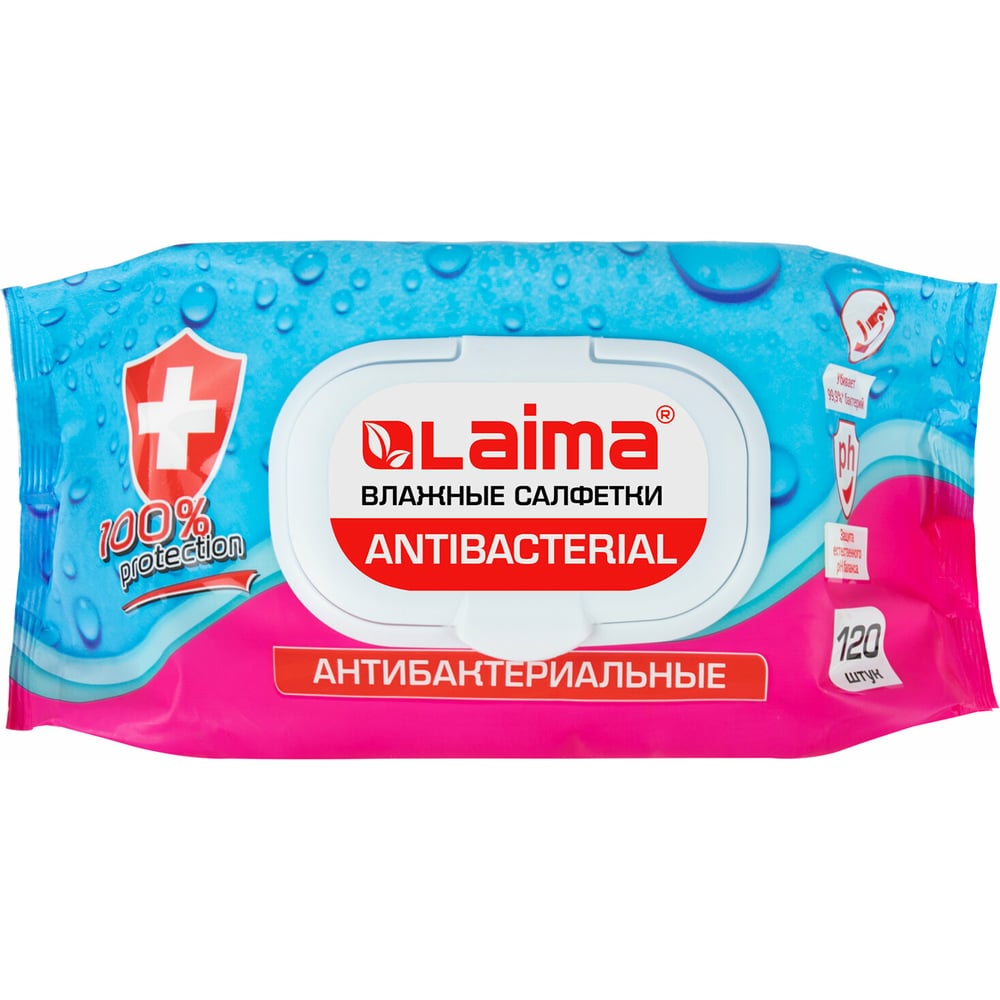 Антибактериальные влажные салфетки LAIMA влажные салфетки детские чебурашка 60 штук
