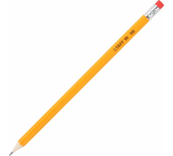 Изображение товара Чернографитные карандаши Staff простые с ластиком HB, 72 штуки в упаковке 181882
