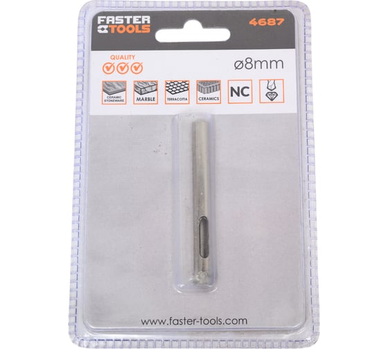 Изображение товара Кольцевая коронка алмазная 8 мм FASTER TOOLS 4687