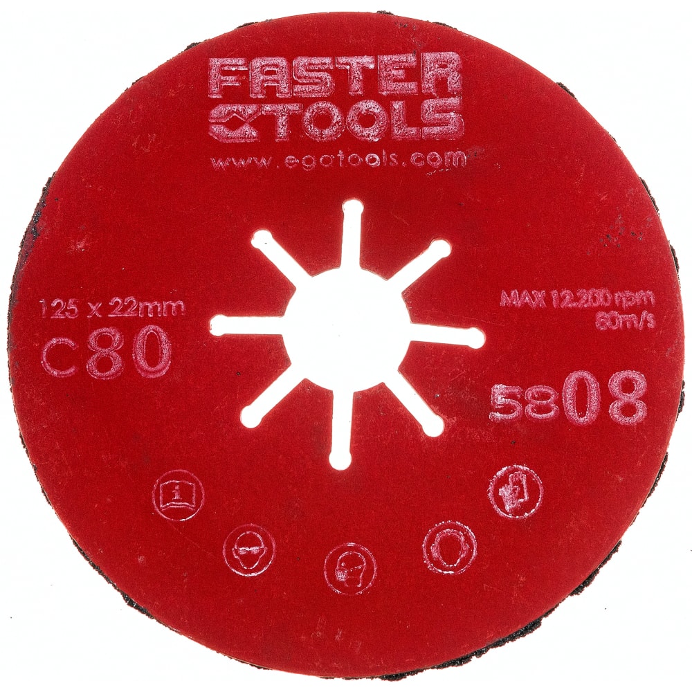 Гофрированный шлифовальный диск FASTER TOOLS faster tools шлифовальный круг на липучке зелёный 125мм 5шт p280 8545
