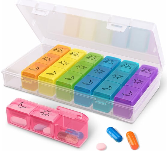 Изображение товара Таблетница-органайзер для лекарств и витаминов DASWERK 7 дней/3 приема BOX 630848