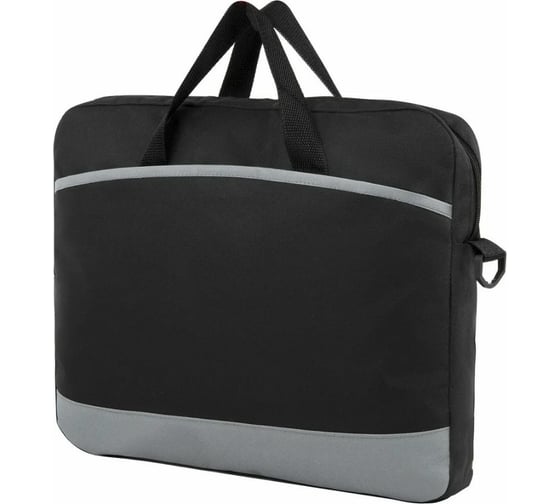 Изображение товара Сумка для документов Staff "Manager" на молнии с карманом, полиэстер, черно-серый, 37x32x5 см 270836